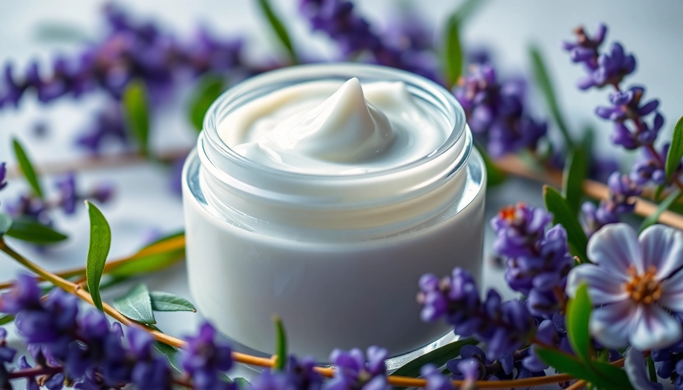 Hand cream Manufacturer showcasing premium, nourishing hand cream in an elegant jar with lavender accents.