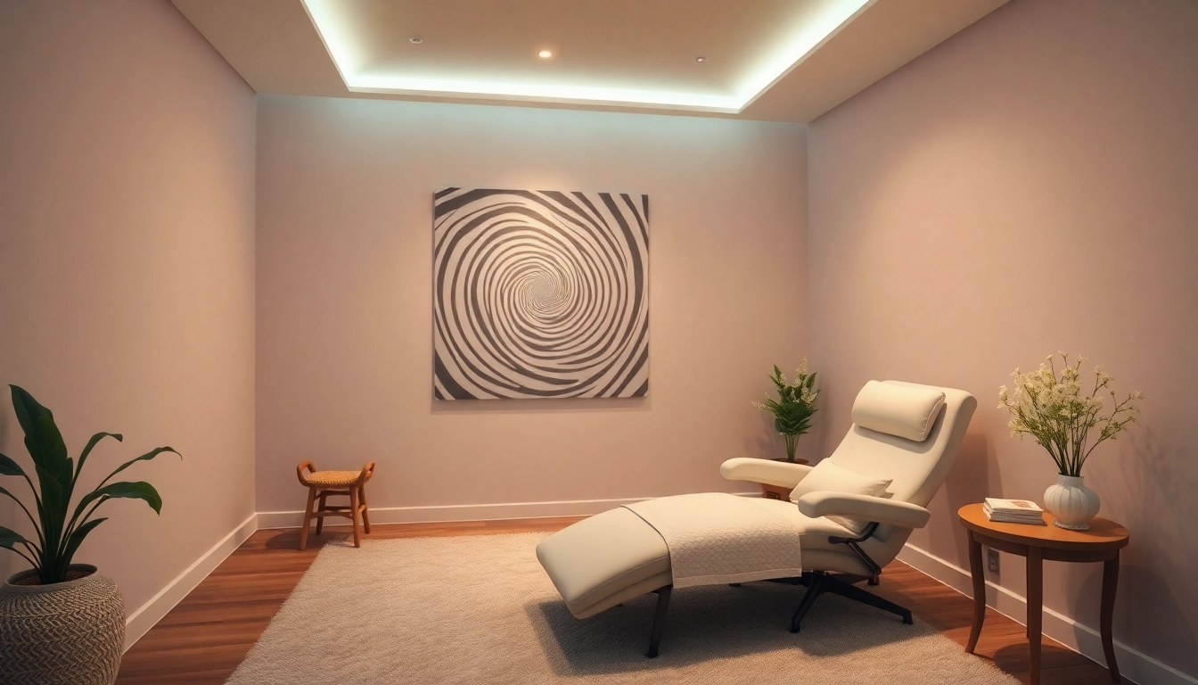 Practitioner using hypnotherapy for anxiety to guide a client through relaxation techniques.