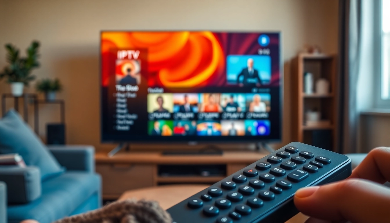 Experience the free iptv trial showcasing vibrant channels on a modern TV screen.