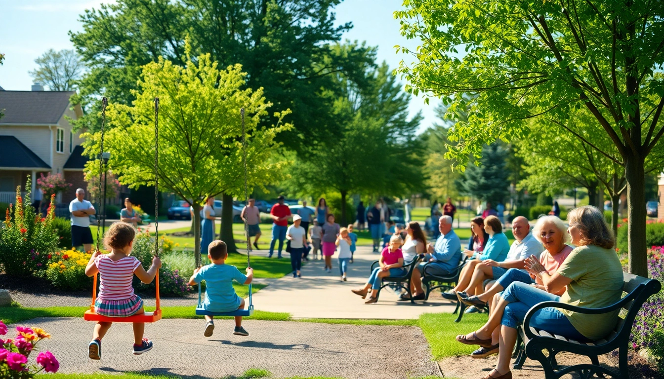 Families enjoying a sunny day in Clarksburg's local park, highlighting community spirit.
