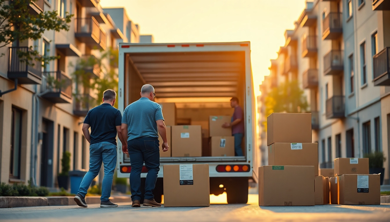Professional movers from a moving company Canada efficiently loading a truck with household items.