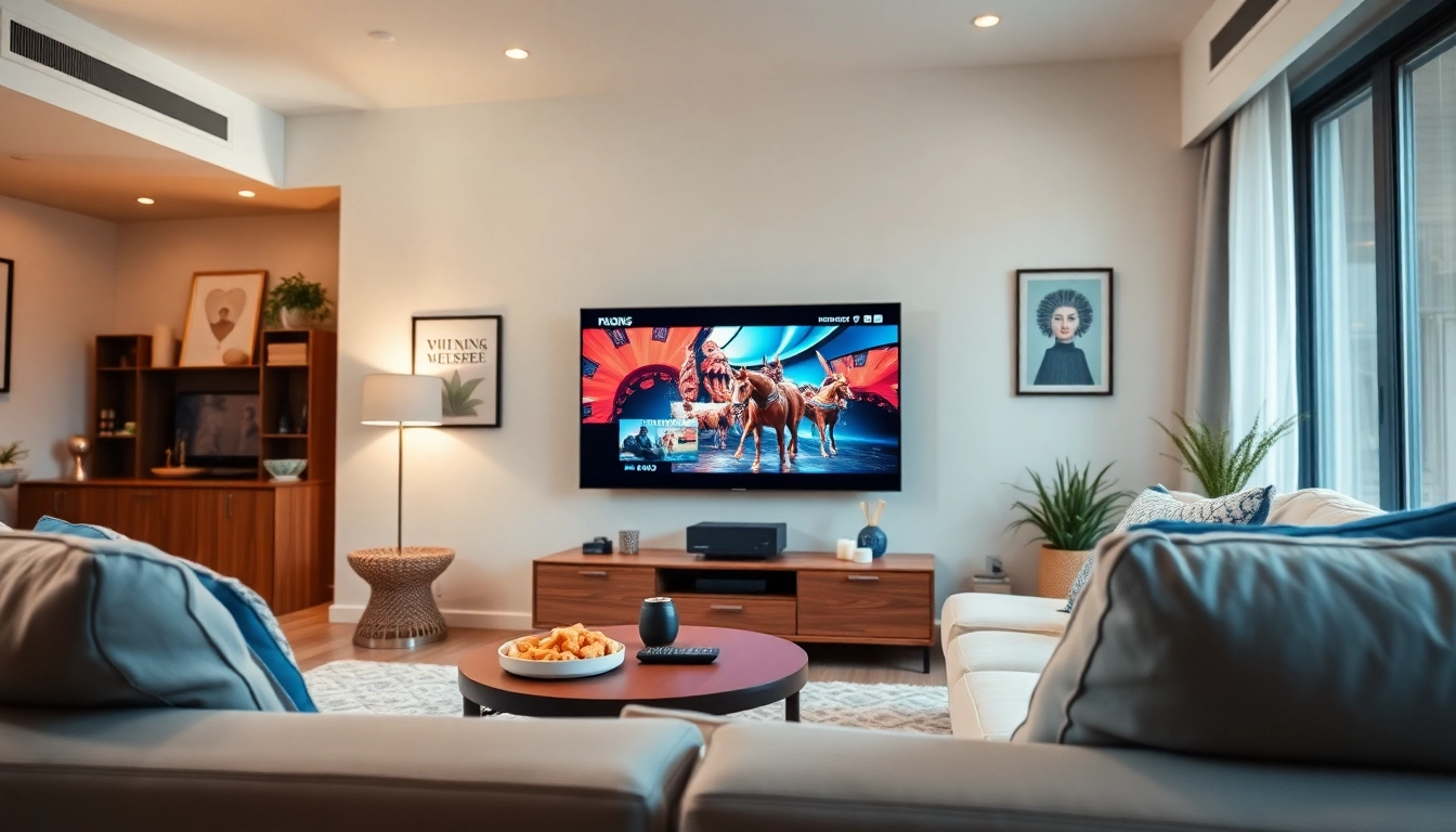 Experience a seamless 24h iptv test with a modern home streaming setup in a cozy living room.