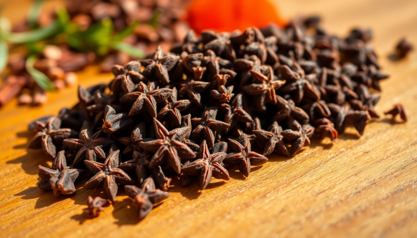 Cloves displayed in a rustic setting, highlighting their aromatic qualities and textured surfaces.