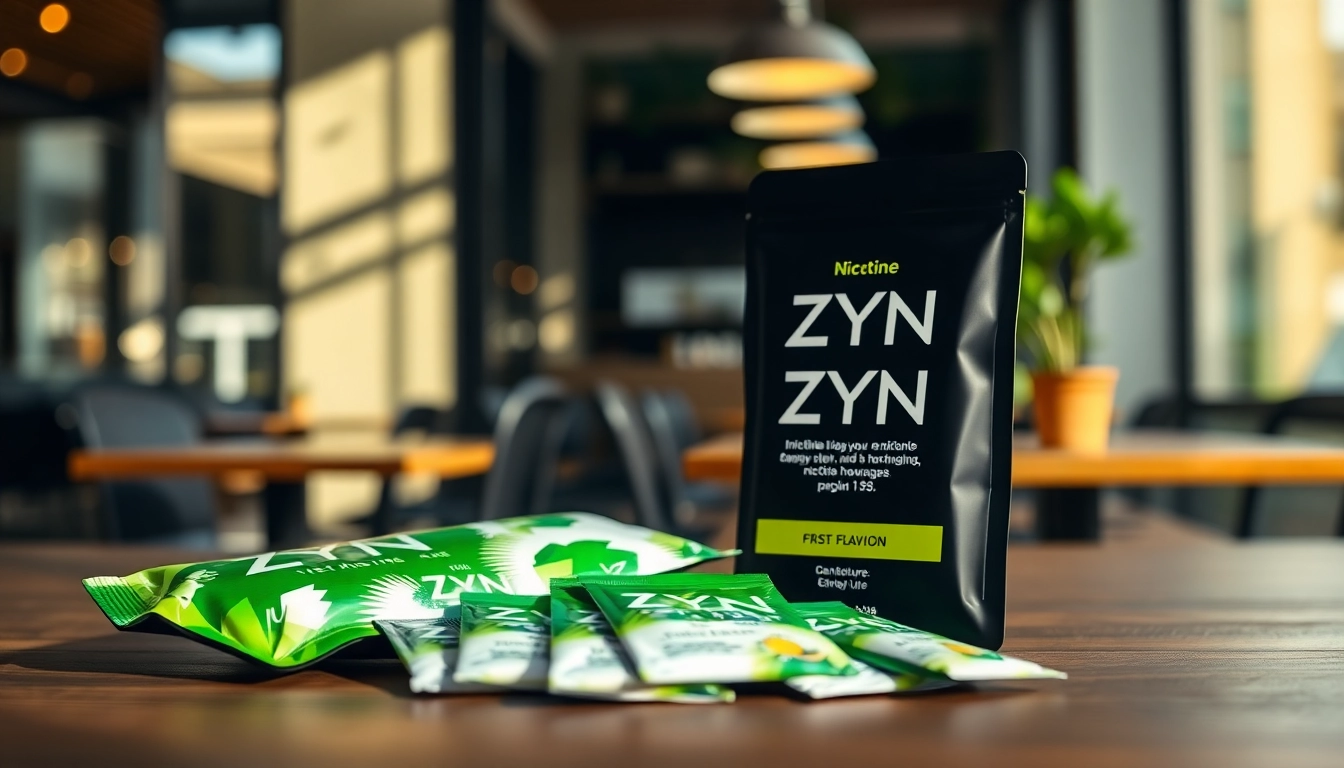 Showcase of ZYN nicotine pouches highlighting various flavors and design elements.
