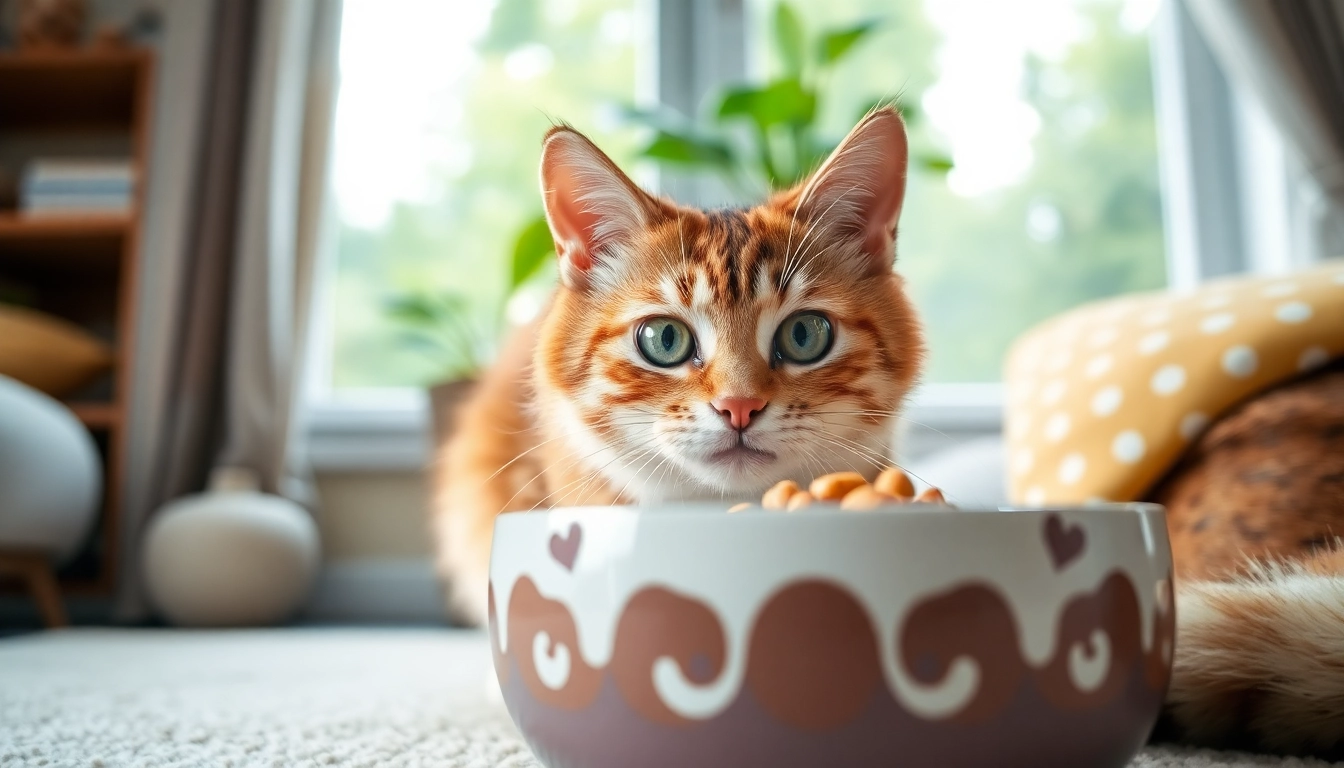 Cat enjoying premium cat food North Vancouver in a cozy environment, showcasing healthy pet care.