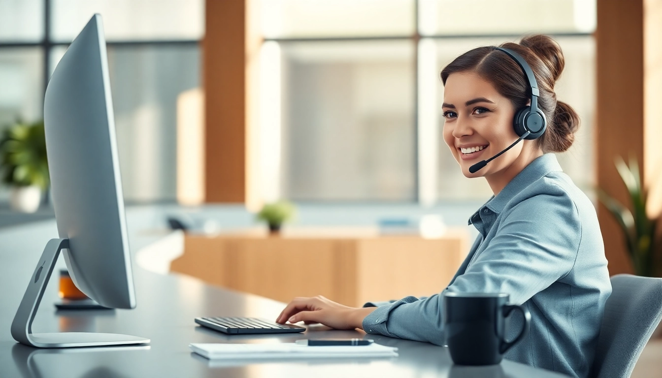 Efficient virtual receptionist providing services in a professional environment highlighting the Virtual Answer Service.
