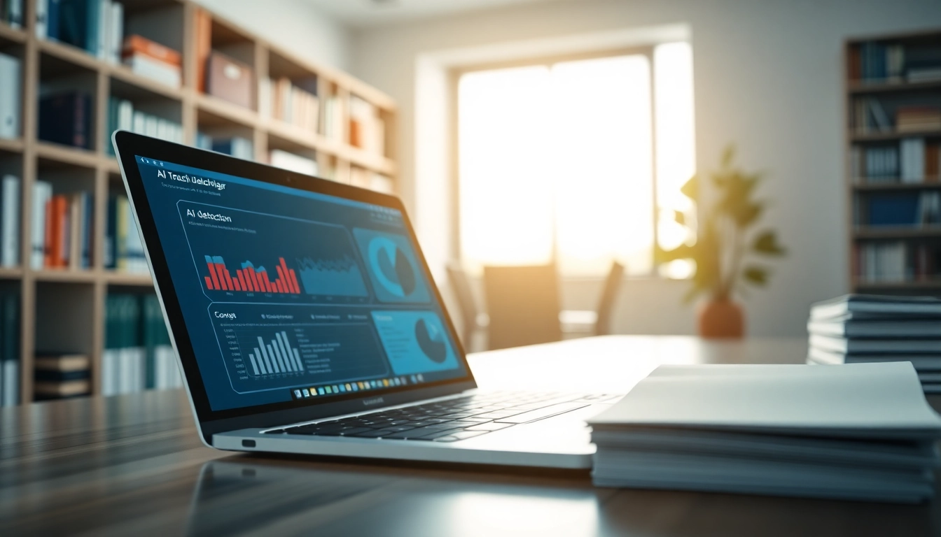 Check the authenticity of content with our efficient AI checker tool on a laptop.