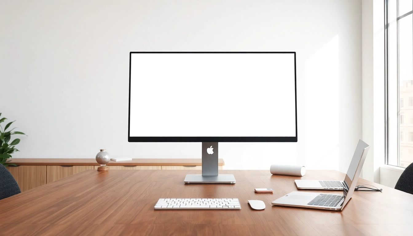 Buy Apple Pro Display while showcasing its sleek design in a modern office setting.