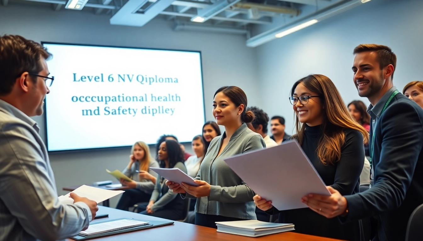 Engaging group session for the level 6 nvq diploma in occupational health and safety - completed assignments pdf, showcasing active learning and collaboration