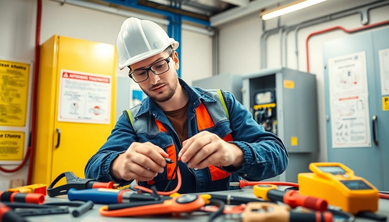 Engaged electrician apprentice in Hawaii working on electrical systems, showcasing skills in training.