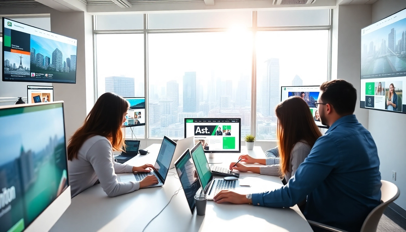 Showcasing web design edmonton team collaboration in a modern studio.