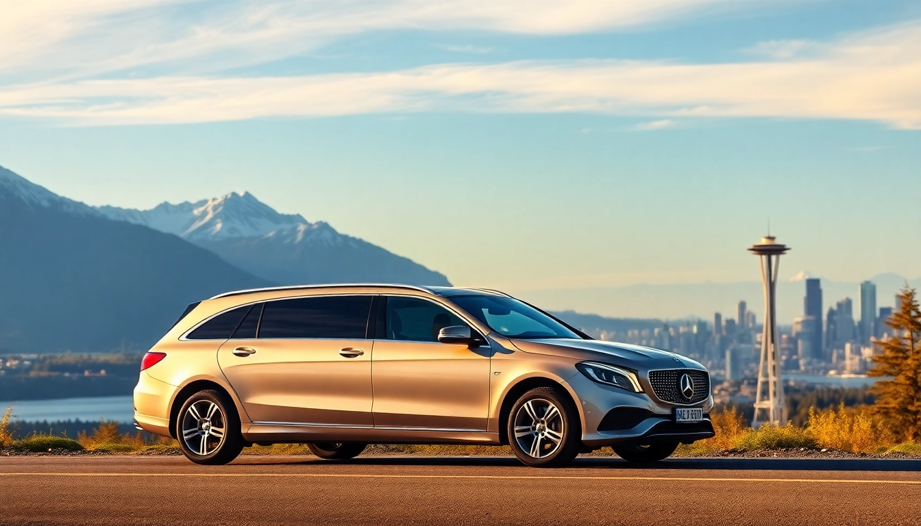 Experience premium Car Service to Seattle from Vancouver in a luxurious vehicle against stunning scenery.