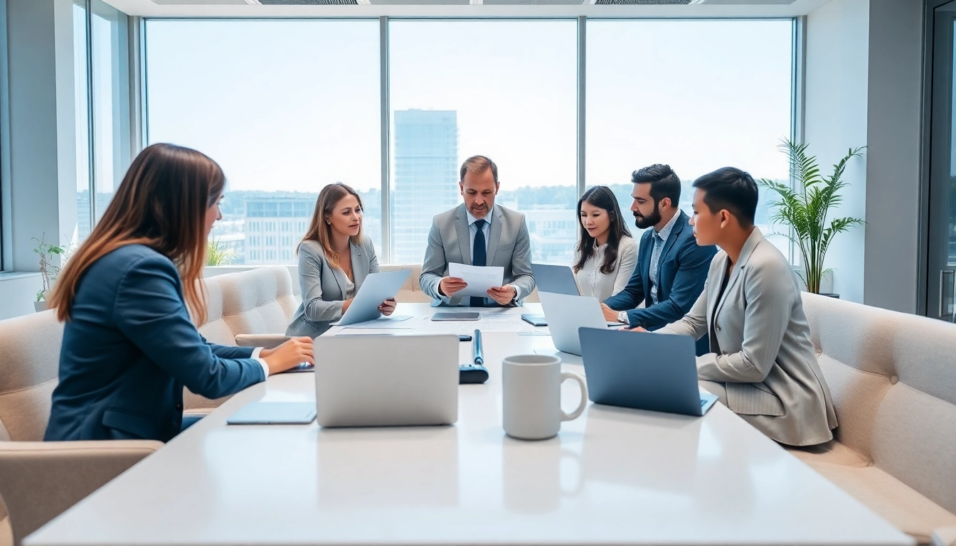 Quickplus Business Consultants team collaborating in a bright, professional office environment.