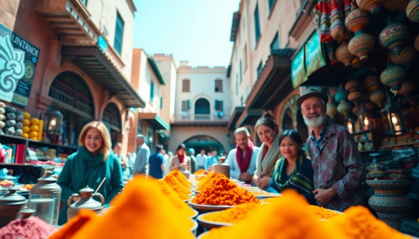 Experiencia Tours Marruecos en un vibrante mercado lleno de cultura y color.