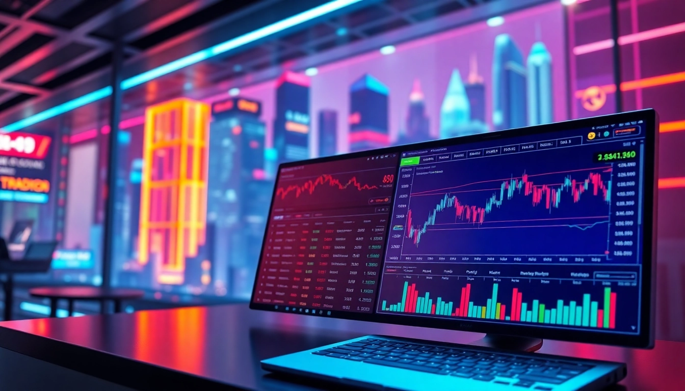 View of kyberswap trading platform with modern interface and vibrant city backdrop.