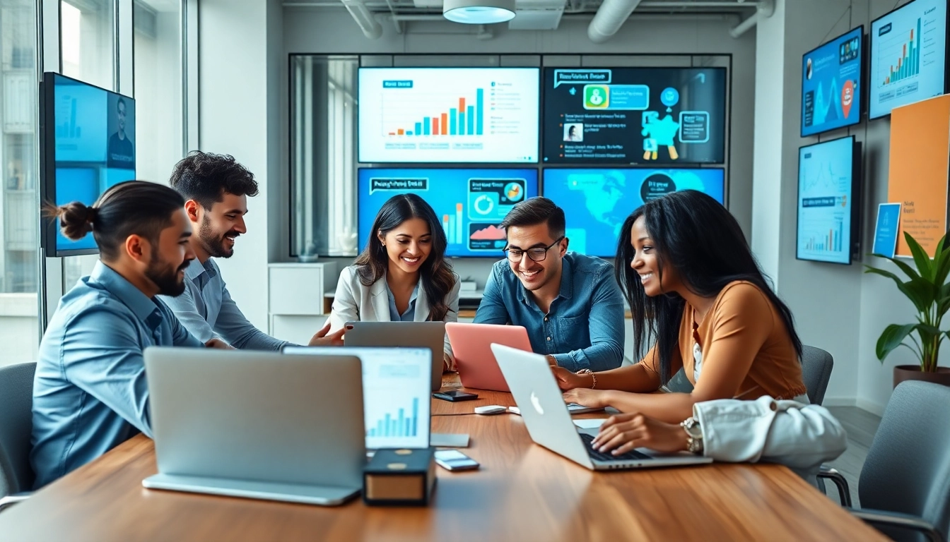 Boost your business with social media marketing Edmonton professionals collaborating strategically.