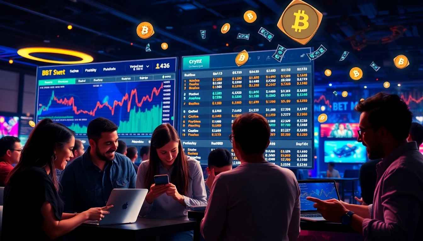 Engaged players explore exciting features on crypto betting sites.