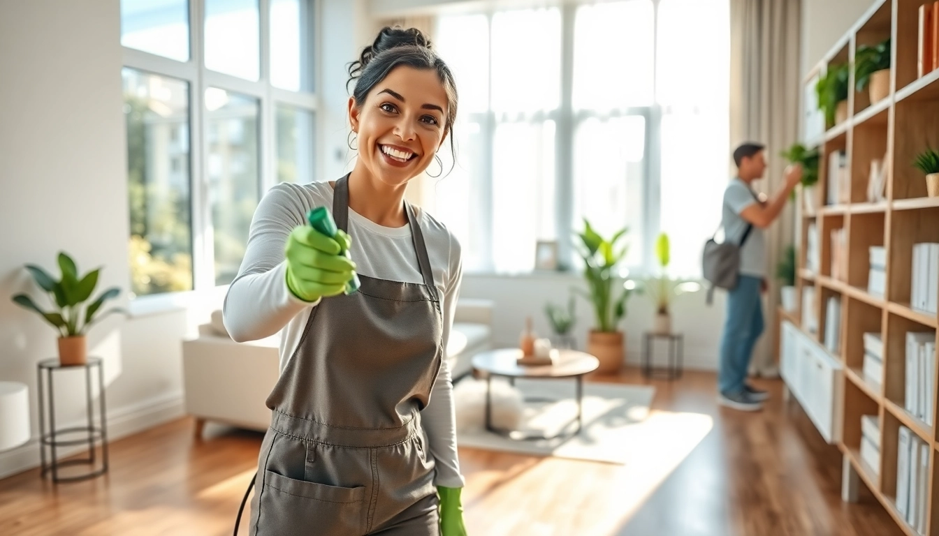 Enhance your home with exceptional residential cleaning services, featuring professional cleaners in a bright environment.